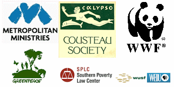 Logos of charities I contribute to