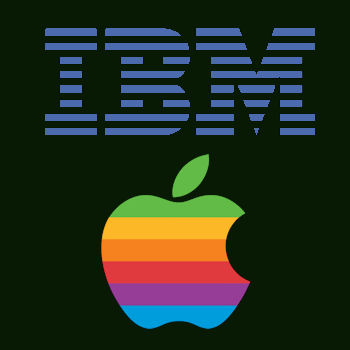 IBM and Apple traditional logos
