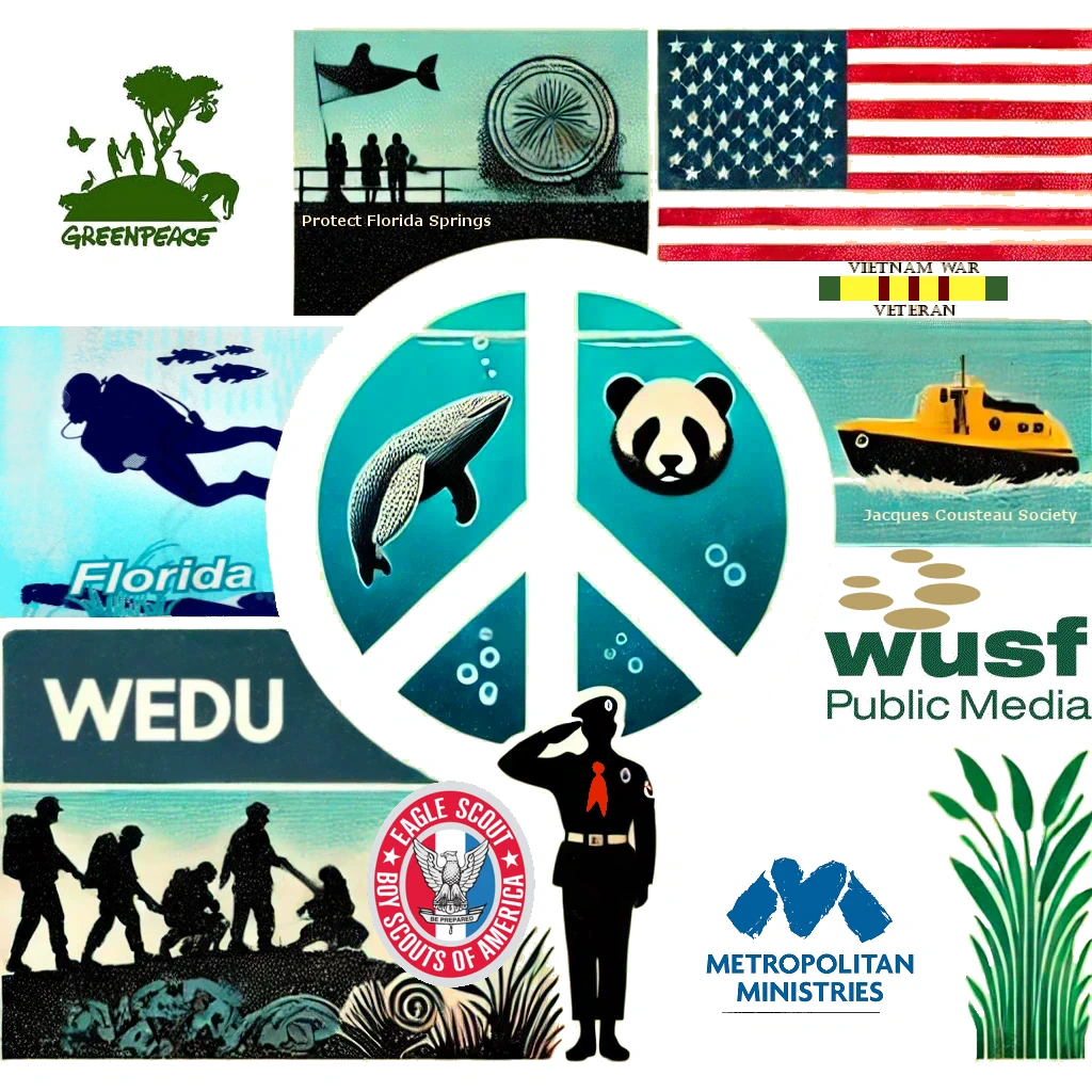 Collage representing all the charities organizations I donate to